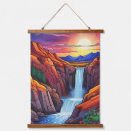 Tapiz Con Marco De Madera Ilustración de Cascada