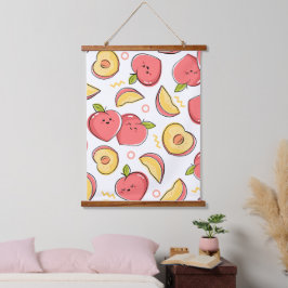 Tapiz Con Marco De Madera Ilustración de Frutas