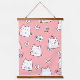 Tapiz Con Marco De Madera Ilustración de gato