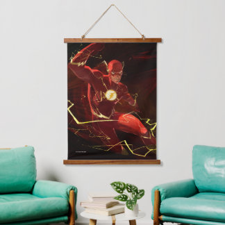 Tapiz Con Marco De Madera Ilustracion flash de crisis infinita