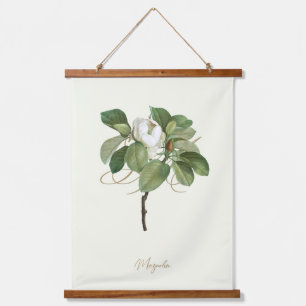 Tapiz Con Marco De Madera Ilustracion Magnolia Vintage