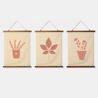 Tapiz Con Marco De Madera ilustración vectorial sobre tema botánico con flor