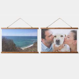 Tapiz Con Marco De Madera imagen de foto personalizado personalizada dos