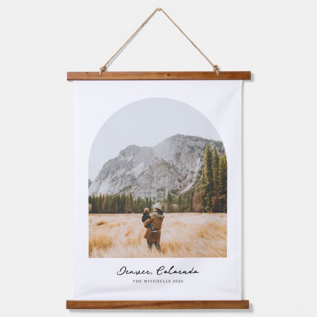 Tapiz Con Marco De Madera Impresión de imagen y nombre de familia personaliz (Anverso)