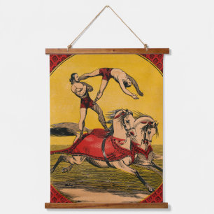 Tapiz Con Marco De Madera Impresión De Vintage De Los Pasajeros De Bareback