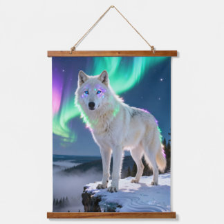 Tapiz Con Marco De Madera Impresión en lienzo de lobo Aurora: una escena inv