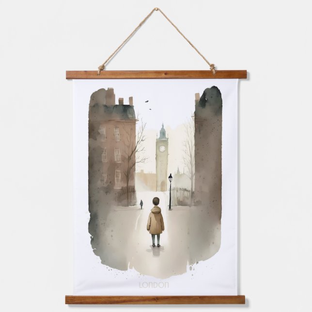 Tapiz Con Marco De Madera Impresión en Londres (Anverso)