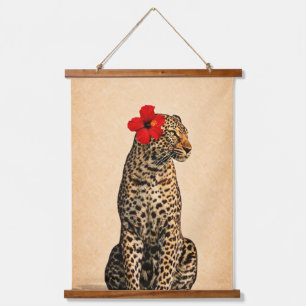 Tapiz Con Marco De Madera Impresión Retro de Leopardo – Animal Vintage Minim