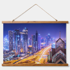 Tapiz Con Marco De Madera India de Dubái de noche