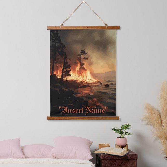Tapiz Con Marco De Madera Inferno (Dormitorio)