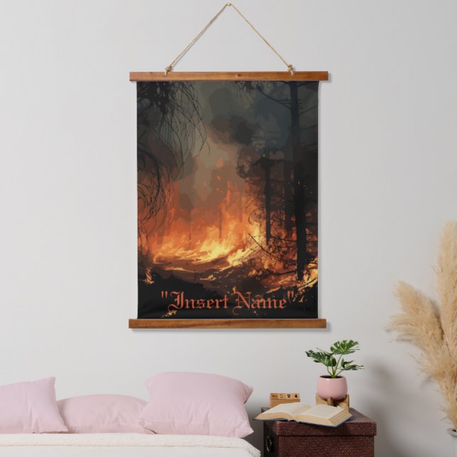 Tapiz Con Marco De Madera Inferno (Dormitorio)