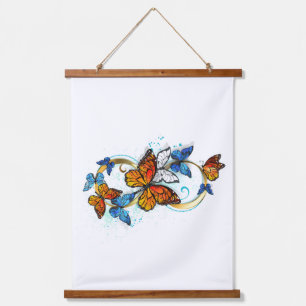 Tapiz Con Marco De Madera Infinidad de Mariposas Monarca