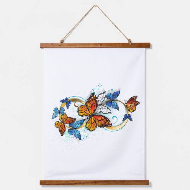Tapiz Con Marco De Madera Infinidad de Mariposas Monarca (Anverso)