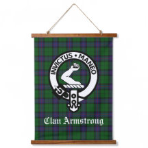 Insignia Escudo Scottish Clan Armstrong y Tartán