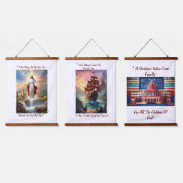 Tapiz Con Marco De Madera Inspiración divina: el tapiz de las bendiciones de