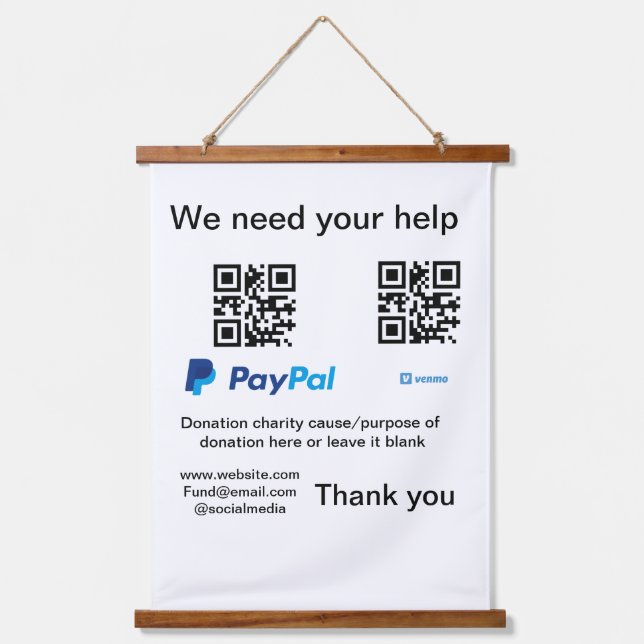 Tapiz Con Marco De Madera Instrucciones para la recolección de donaciones: a (Anverso)