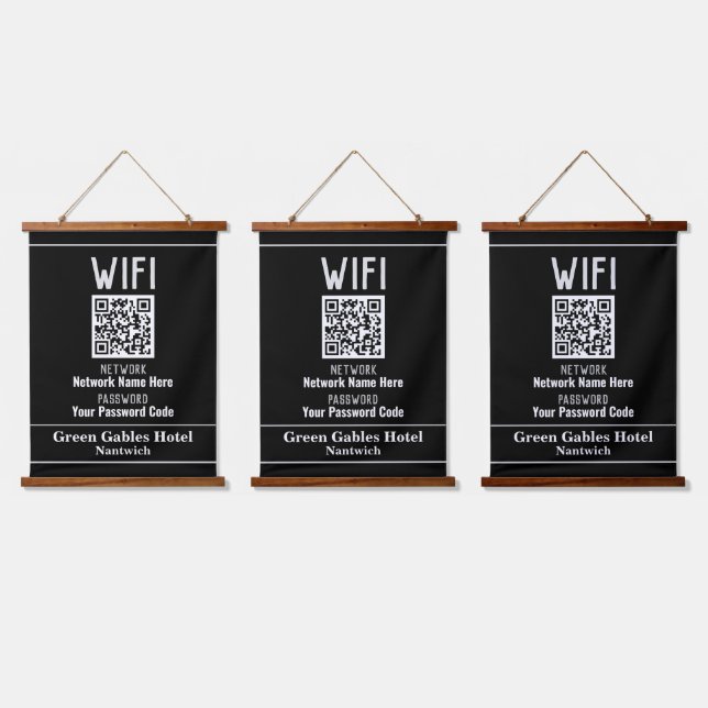 Tapiz Con Marco De Madera Instrucciones WiFi con código QR (Triple)