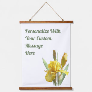 Tapiz Con Marco De Madera Iris Floral Art Personalizado con Barba Amarilla