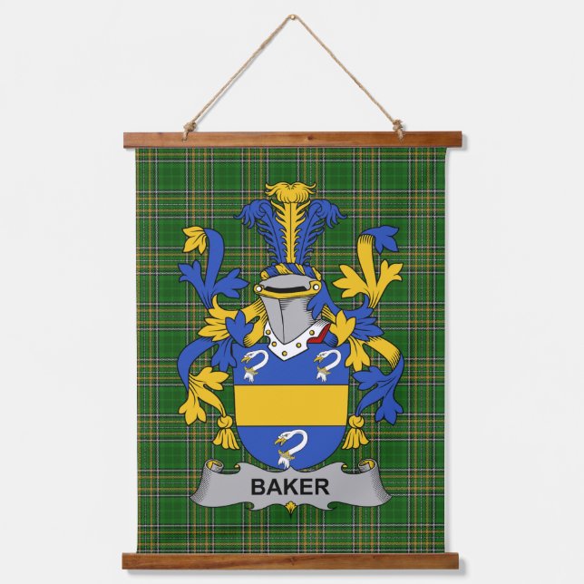 Tapiz Con Marco De Madera Irish Baker Coat of Arms Family Crest (Anverso)