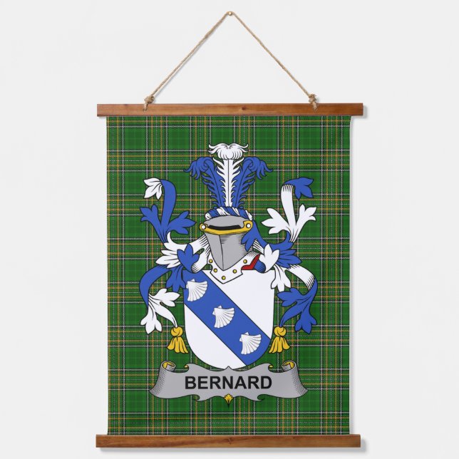 Tapiz Con Marco De Madera Irish Bernard Coat of Arms Family Crest (Anverso)