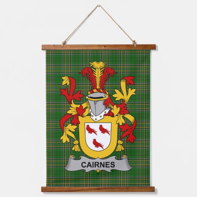 Tapiz Con Marco De Madera Irish Cairnes Coat of Arms Family Crest (Anverso)