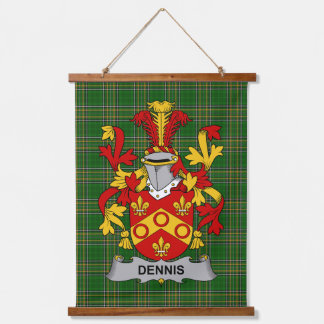 Tapiz Con Marco De Madera Irish Dennis Coat of Arms Family Crest