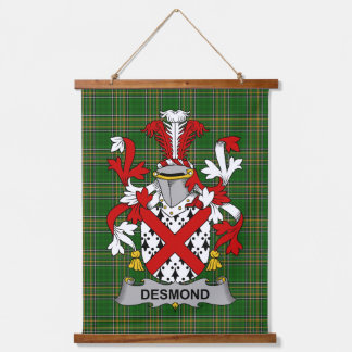 Tapiz Con Marco De Madera Irish Desmond Coat of Arms Family Crest
