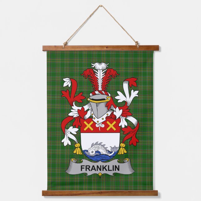 Tapiz Con Marco De Madera Irish Franklin Coat of Arms Family Crest (Anverso)