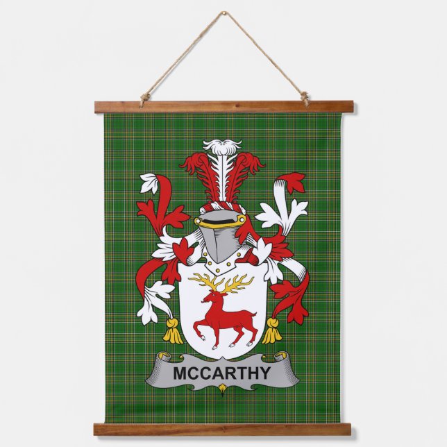 Tapiz Con Marco De Madera Irish McCarthy Coat of Arms Family Crest (Anverso)