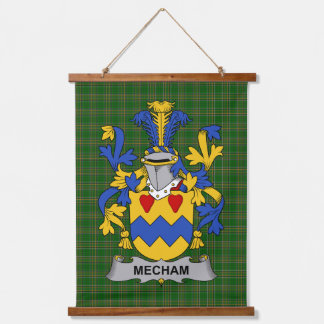Tapiz Con Marco De Madera Irish Mecham Coat of Arms Family Crest