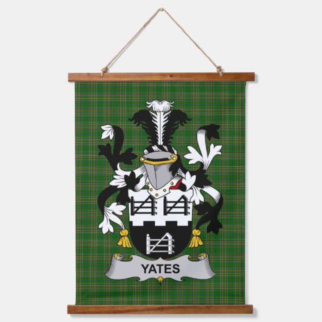 Tapiz Con Marco De Madera Irish Yeates Coat of Arms Family Crest (Anverso)