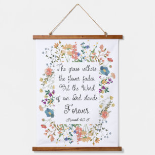 Tapiz Con Marco De Madera Isaías 40:8 La Palabra de Dios permanece para siem