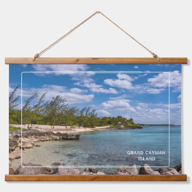 Tapiz Con Marco De Madera Isla Gran Caimán (Anverso )