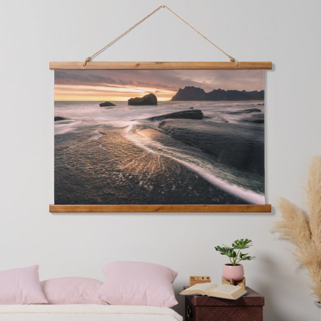 Tapiz Con Marco De Madera Islas Lofoten Noruega (Dormitorio)