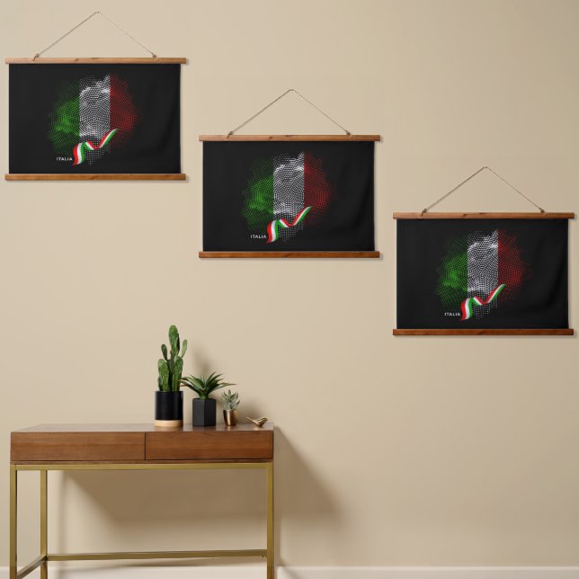 Tapiz Con Marco De Madera Italian flag (Asimétrico)