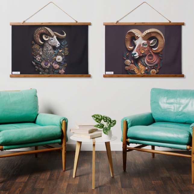 TAPIZ CON MARCO DE MADERA JALOOS HANGING TAPESTRY (Sala de estar)