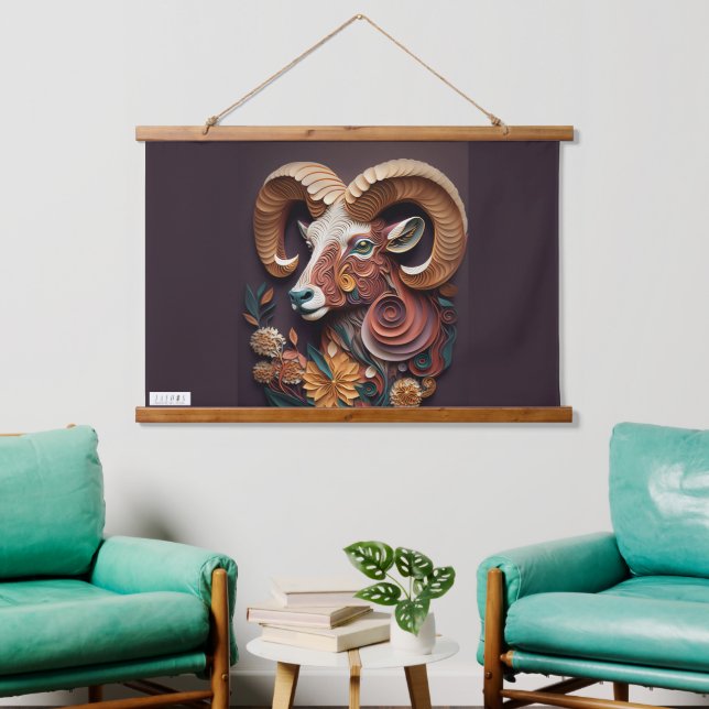 TAPIZ CON MARCO DE MADERA JALOOS HANGING TAPESTRY (Sala de estar)