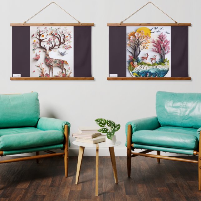 TAPIZ CON MARCO DE MADERA JALOOS HANGING TAPESTRY (Sala de estar)