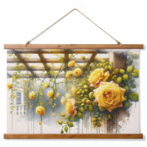 Jardín de acuarela de rosas amarillas