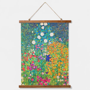 Tapiz Con Marco De Madera Jardín de flores, Gustav Klimt