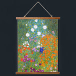 Tapiz Con Marco De Madera Jardín de flores por Gustav Klimt Vintage Floral<br><div class="desc">Bauerngarten / Jardín de flores / Arte vintage del Cottage Garden pintado en 1905 por el artista sinfólogo y Art Nouveau austríaco Gustav Klimt (1862-1918)</div>