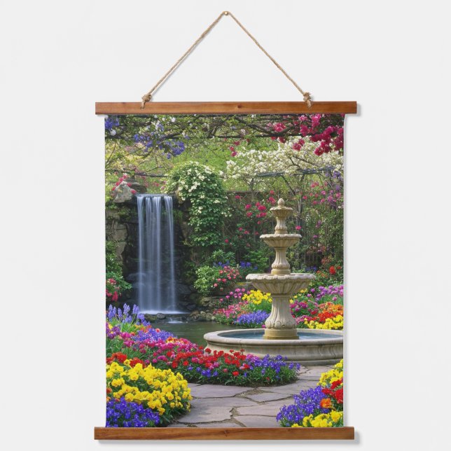 Tapiz Con Marco De Madera jardín floral (Anverso)