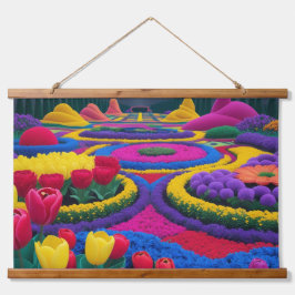 Tapiz Con Marco De Madera jardín floral