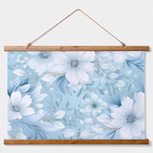 Tapiz Con Marco De Madera Jardín Glacial Invierno Botánico (Anverso )