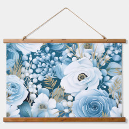 Tapiz Con Marco De Madera Jardín Glacial Invierno Botánico