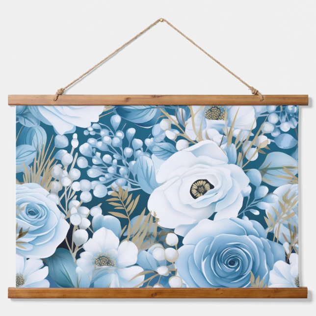 Tapiz Con Marco De Madera Jardín Glacial Invierno Botánico (Anverso )