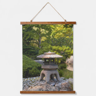 Tapiz Con Marco De Madera Jardín Japonés - Estética Tradicional 