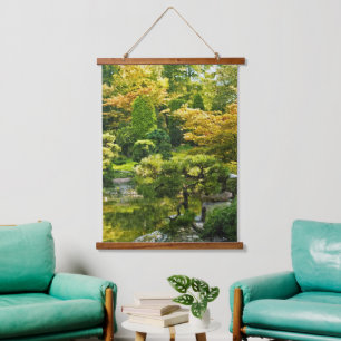 Tapiz Con Marco De Madera Jardín Japonés - Estética Tradicional