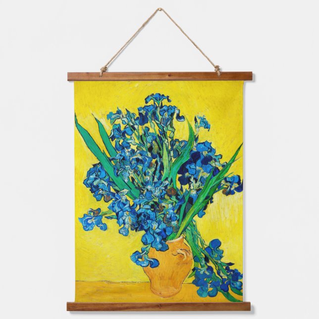 Tapiz Con Marco De Madera Jarrón con Iris, Van Gogh (Anverso)