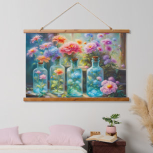 Tapiz Con Marco De Madera Jarrones de flores llenos de flores impresionantes